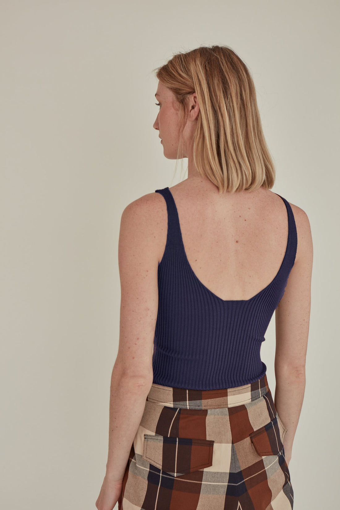 For All Hours / Ribbed Knit Tank Top • Navy