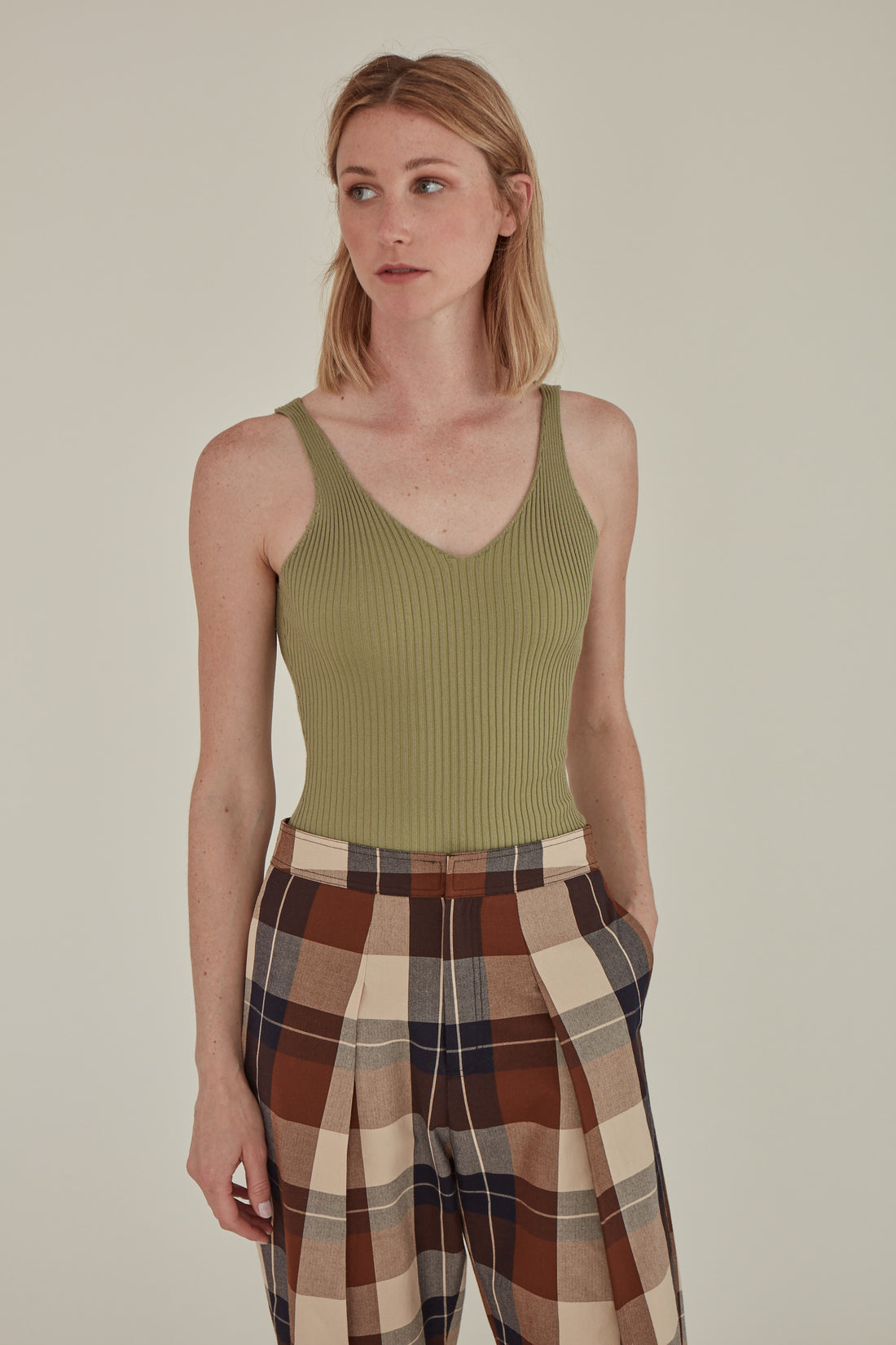 For All Hours / Ribbed Knit Tank Top • Mint