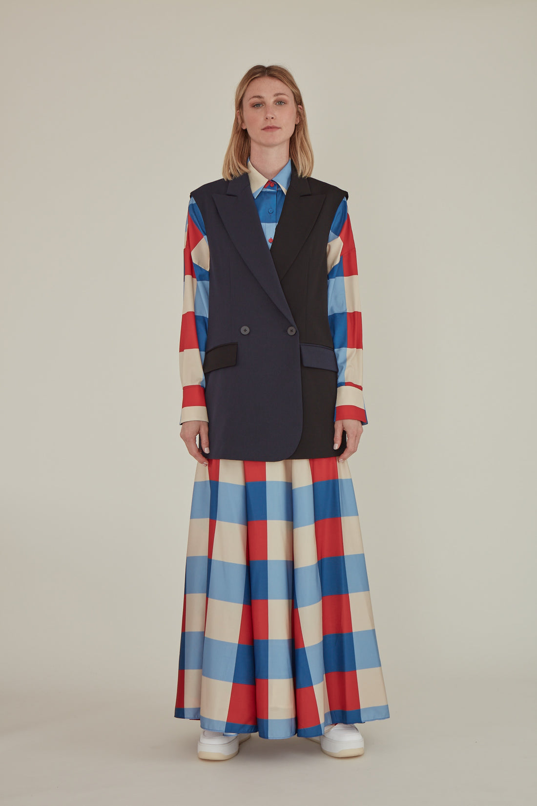 Secka / Checkered Maxi Skirt • Red