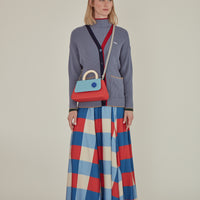 'Nope' / V-Neck Knit Cardigan • Slate Blue