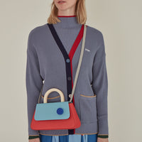 'Nope' / V-Neck Knit Cardigan • Slate Blue