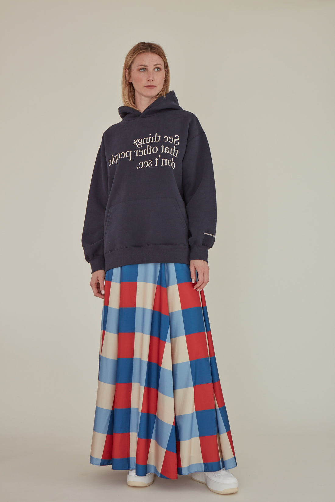 Secka / Checkered Maxi Skirt • Red