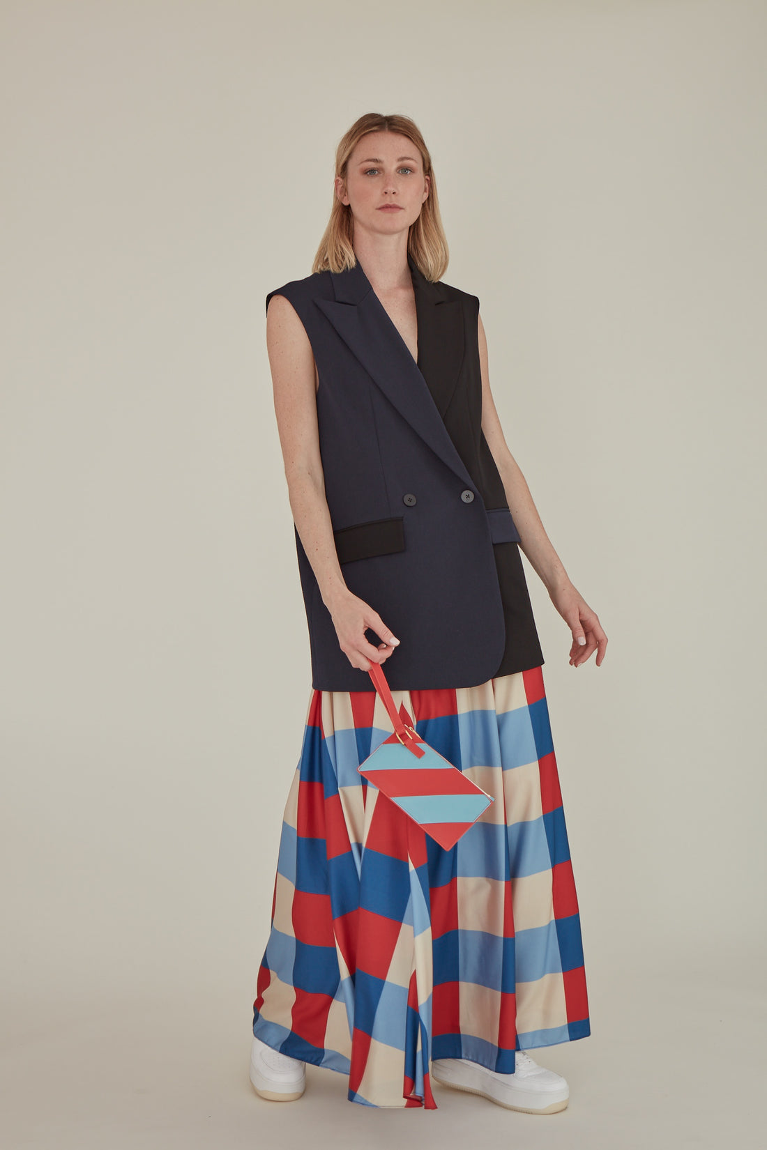 Secka / Checkered Maxi Skirt • Red