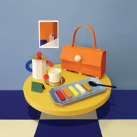 Mini Trapezoid Satchel Bag with Strap • Orange