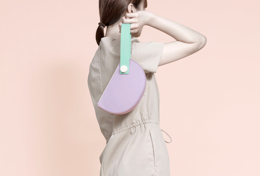 Mini Half Moon Clutch • Lilac + Mint