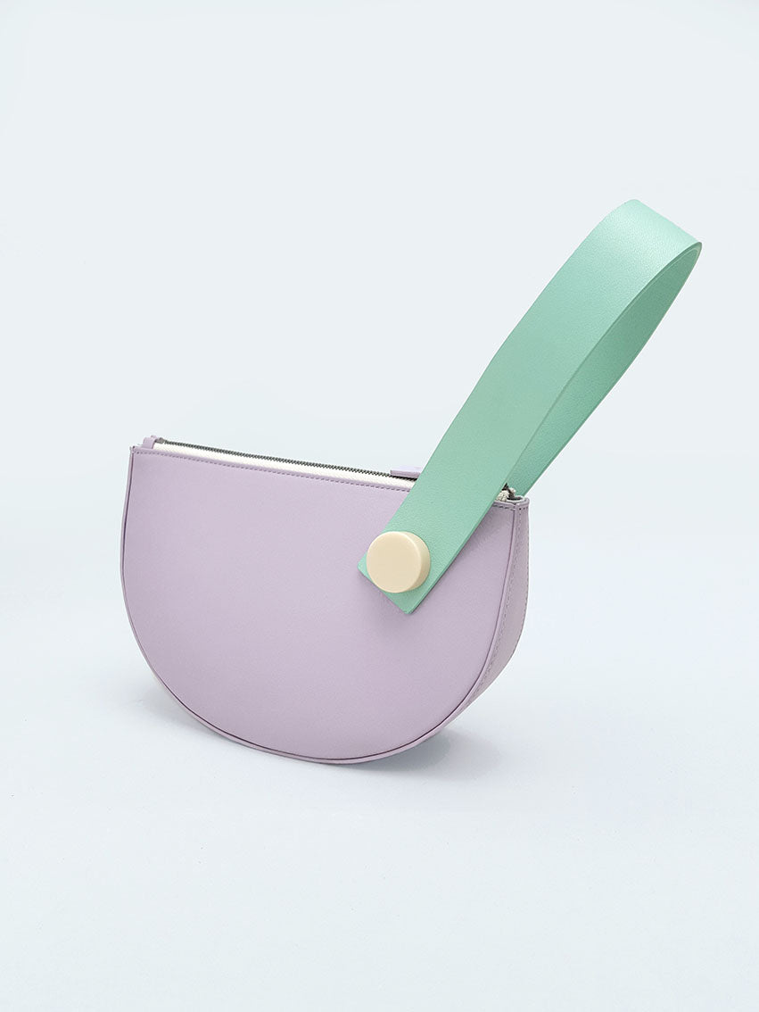 Mini Half Moon Clutch • Lilac + Mint