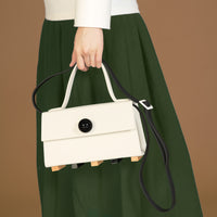 Mini Trapezoid Satchel Bag with Strap • Beige