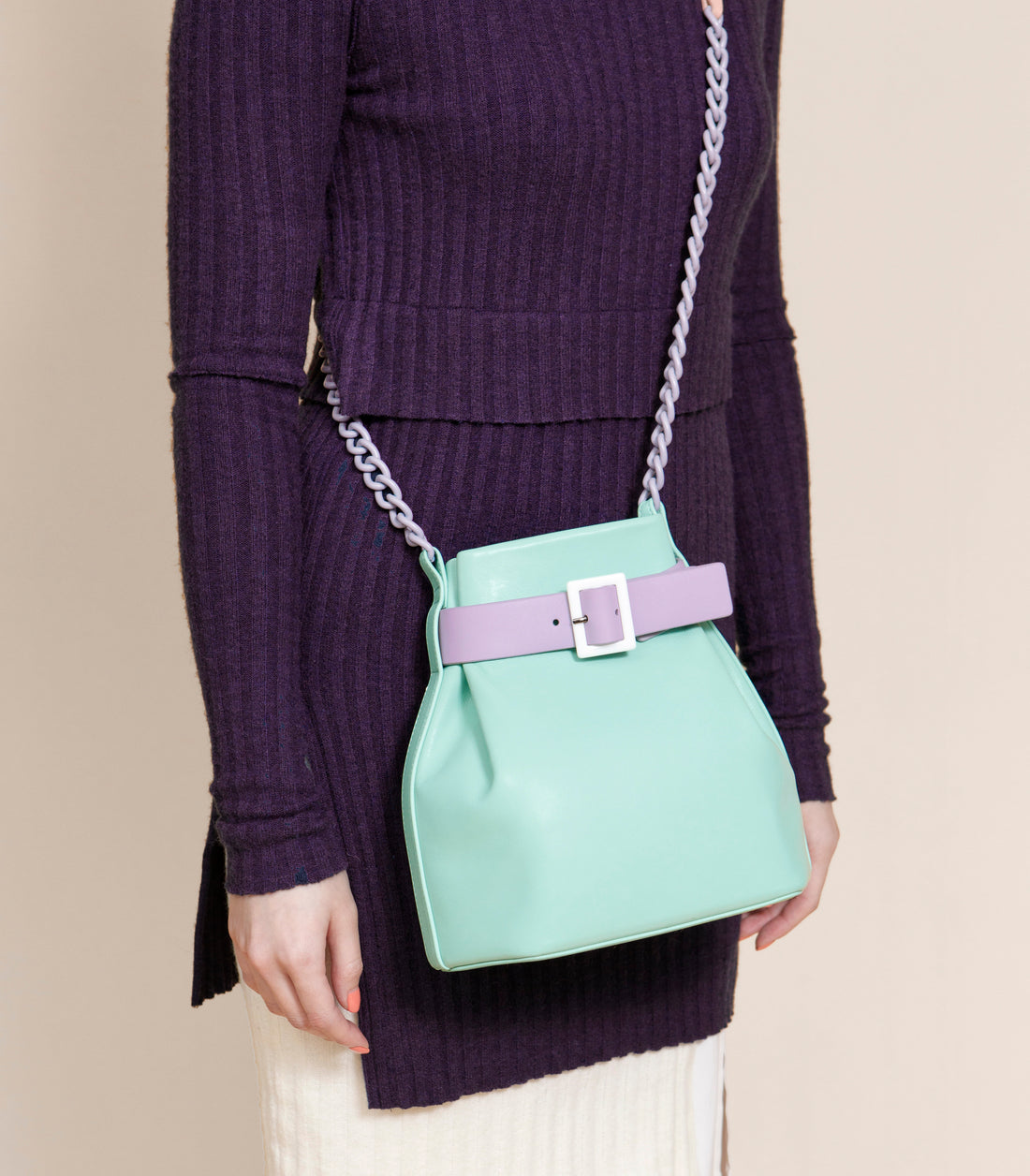 Mini Bucket Chained Bag • Mint