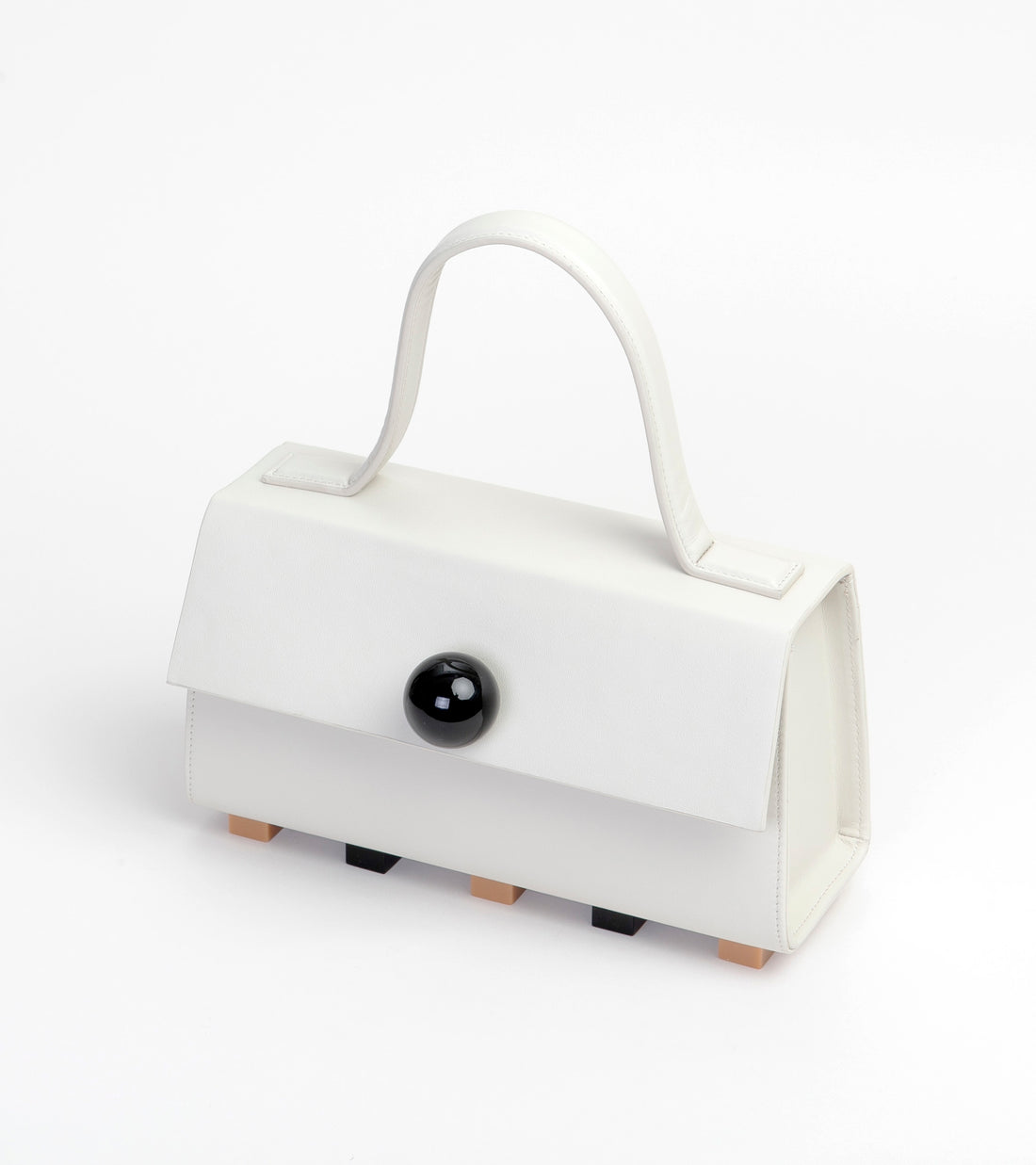 Mini Trapezoid Satchel Bag with Strap • Beige