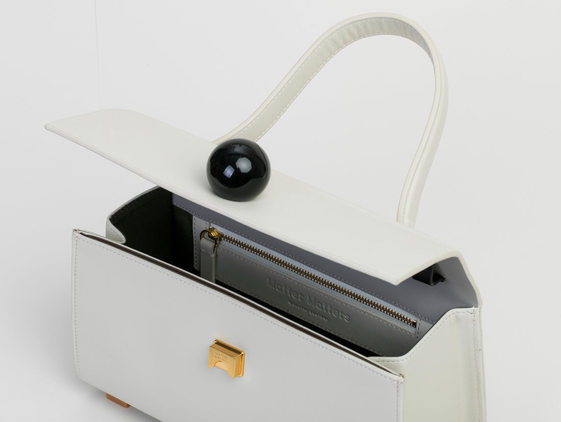 Mini Trapezoid Satchel Bag with Strap • Beige