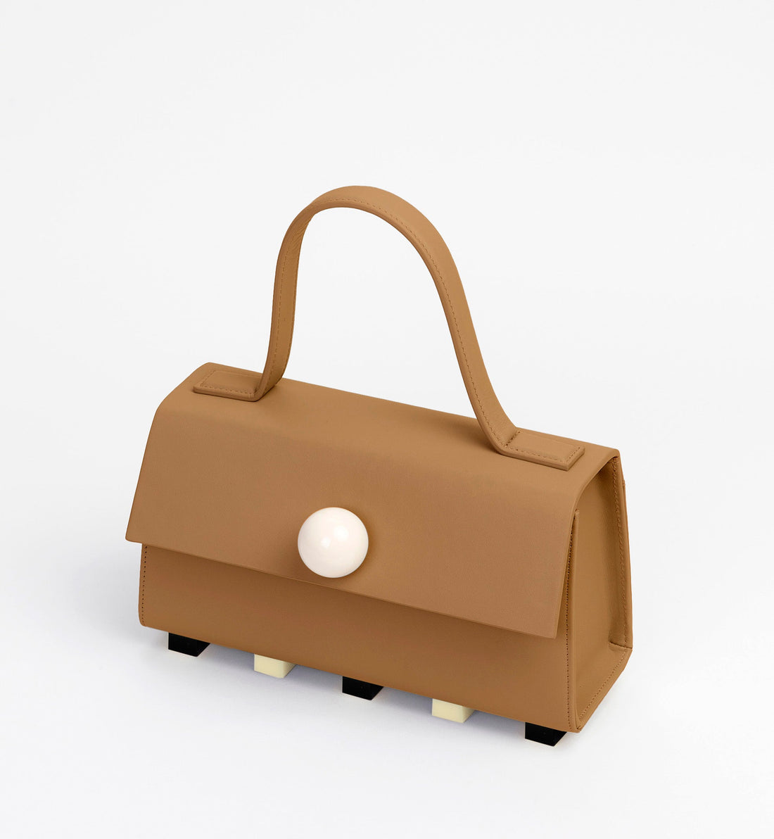 Mini Trapezoid Satchel Bag with Strap • Brown