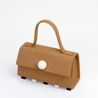 Mini Trapezoid Satchel Bag with Strap • Brown