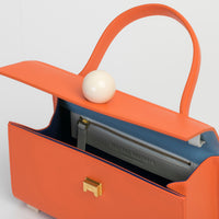 Mini Trapezoid Satchel Bag with Strap • Orange