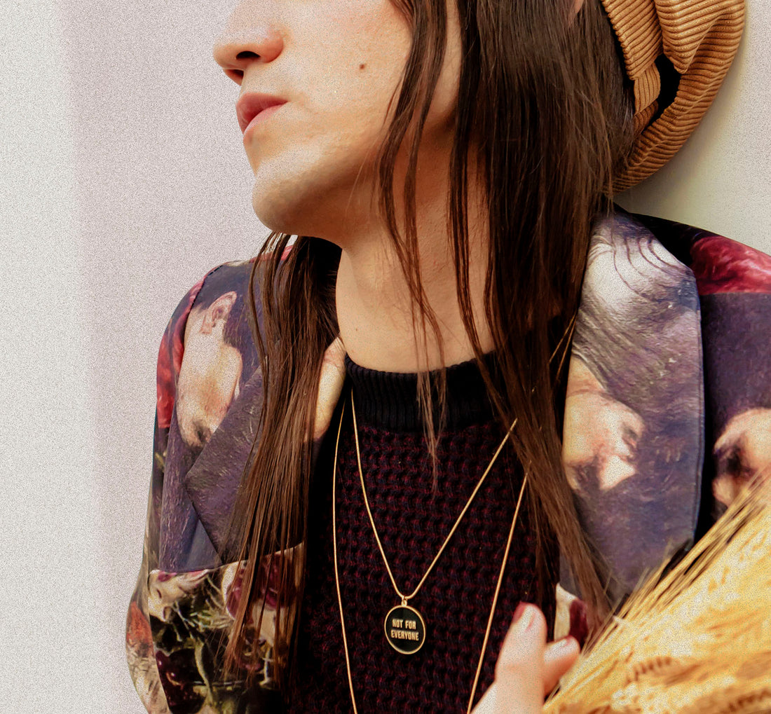 Not for Everyone / Reversible Necklace • Light Blue & Yellow
