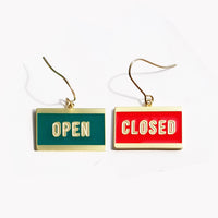 Open & Closed / Earrings • Red / Green