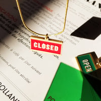 Open & Closed / Reversible Necklace • Red