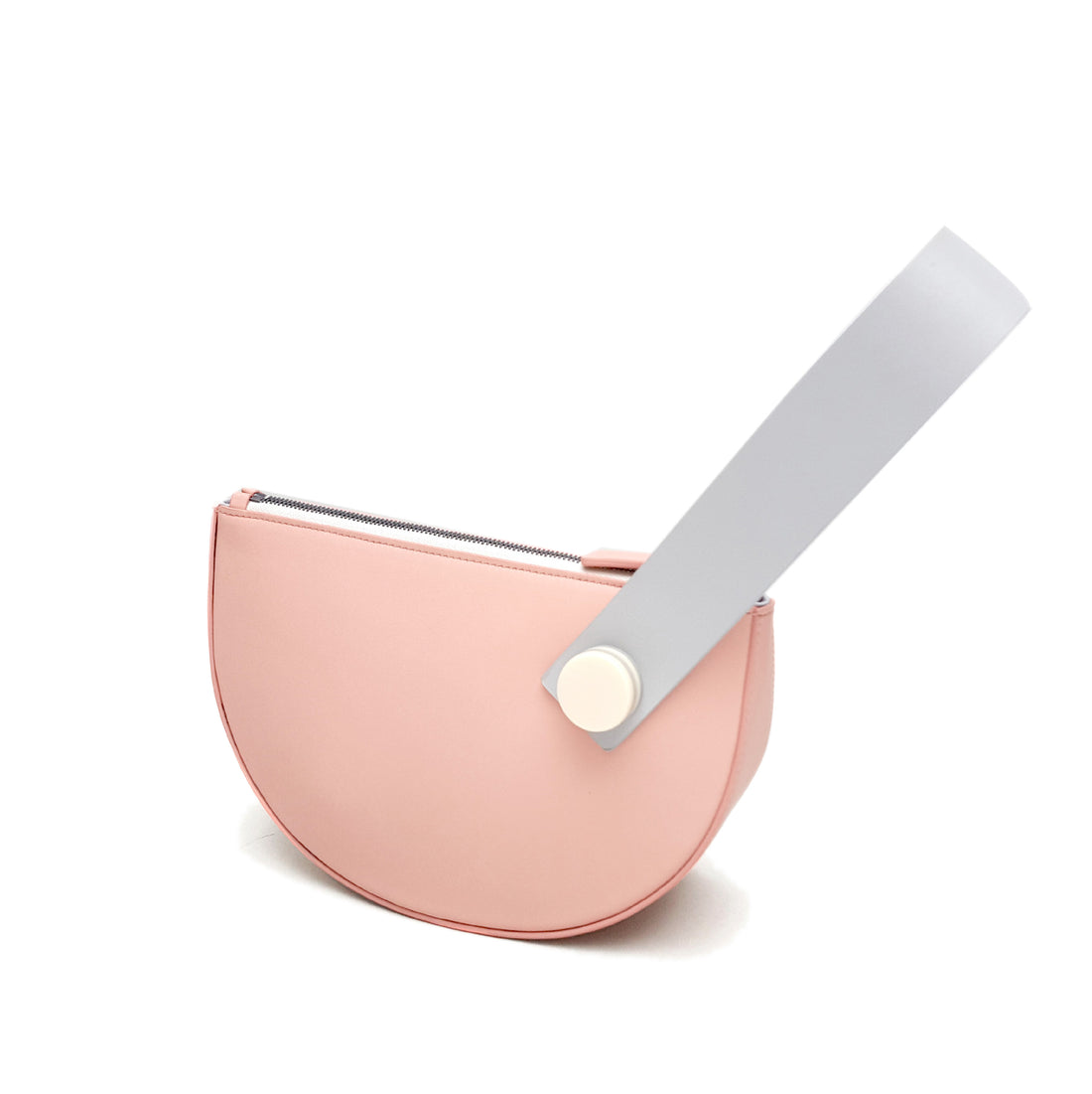Mini Half Moon Clutch • Blush + Grey