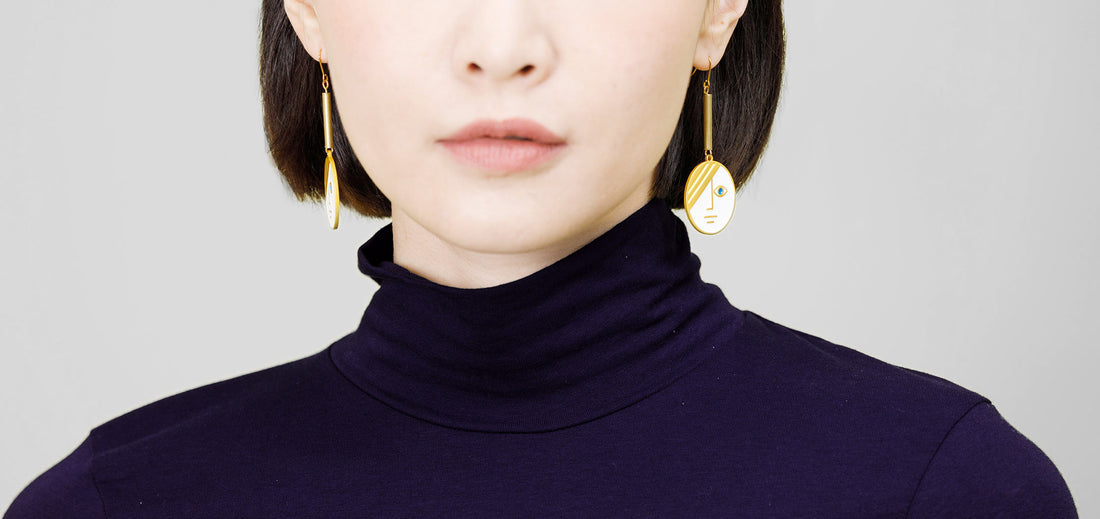 Large Phase Earrings • White