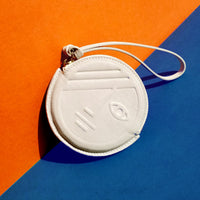 Phase and Eclipse Round Coin Purse • Royal Blue & Beige