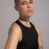 Andres Gallardo / Rabbit Head Leather Choker