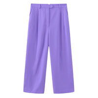 'HELLO' / Wide-leg Boyfriend Pants • Lilac