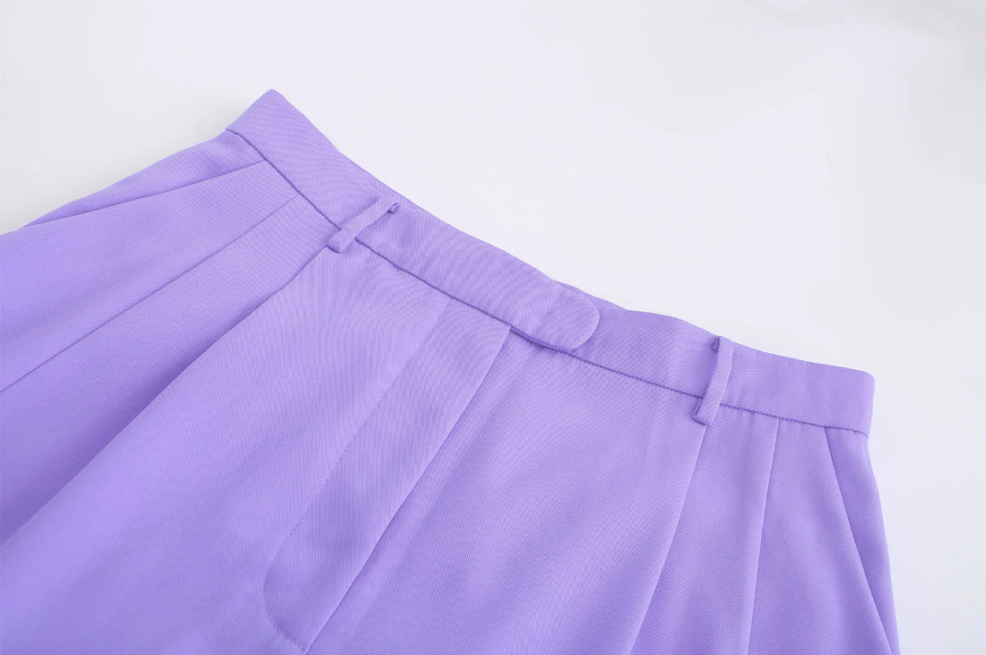'HELLO' / Wide-leg Boyfriend Pants • Lilac