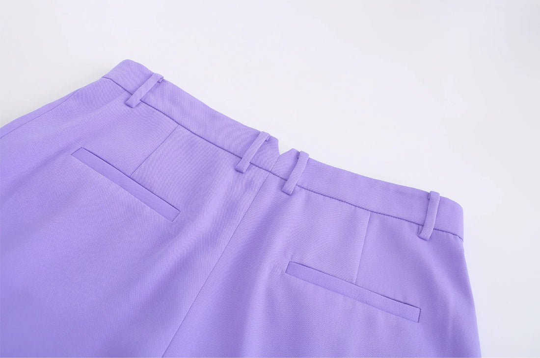 'HELLO' / Wide-leg Boyfriend Pants • Lilac