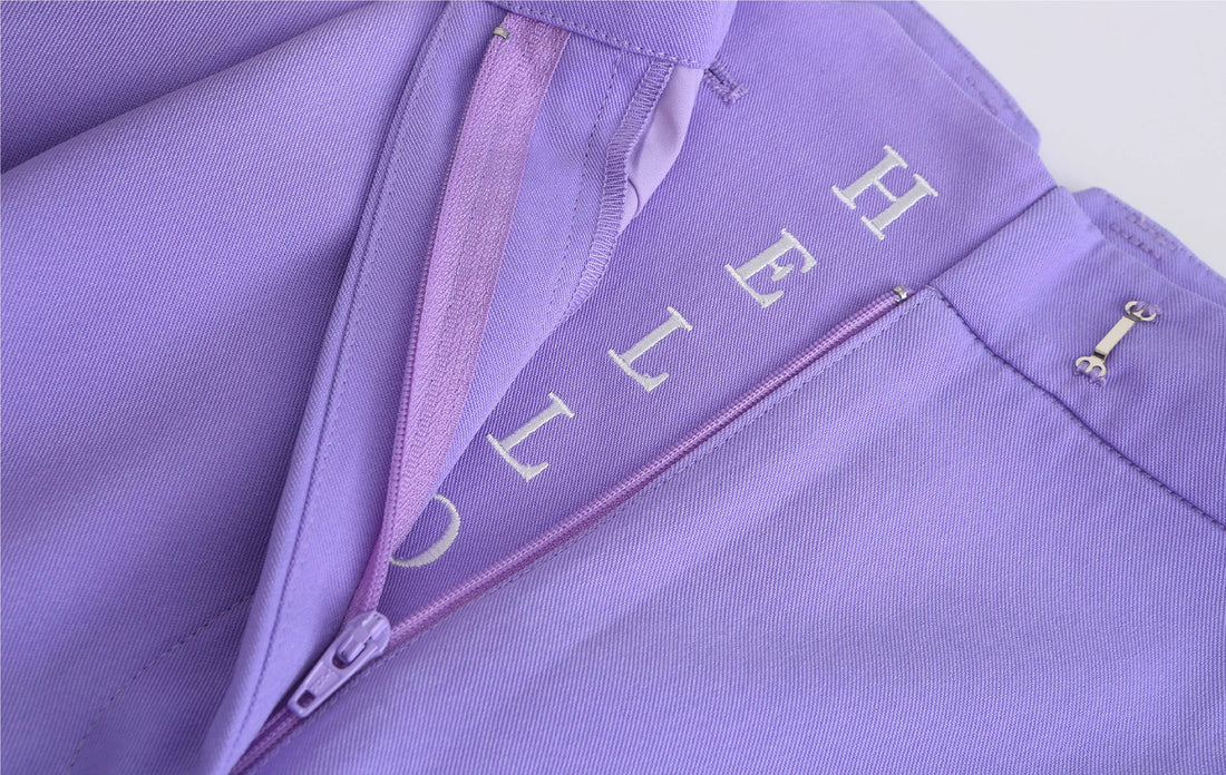 'HELLO' / Wide-leg Boyfriend Pants • Lilac