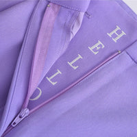 'HELLO' / Wide-leg Boyfriend Pants • Lilac