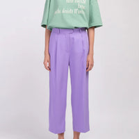 'HELLO' / Wide-leg Boyfriend Pants • Lilac