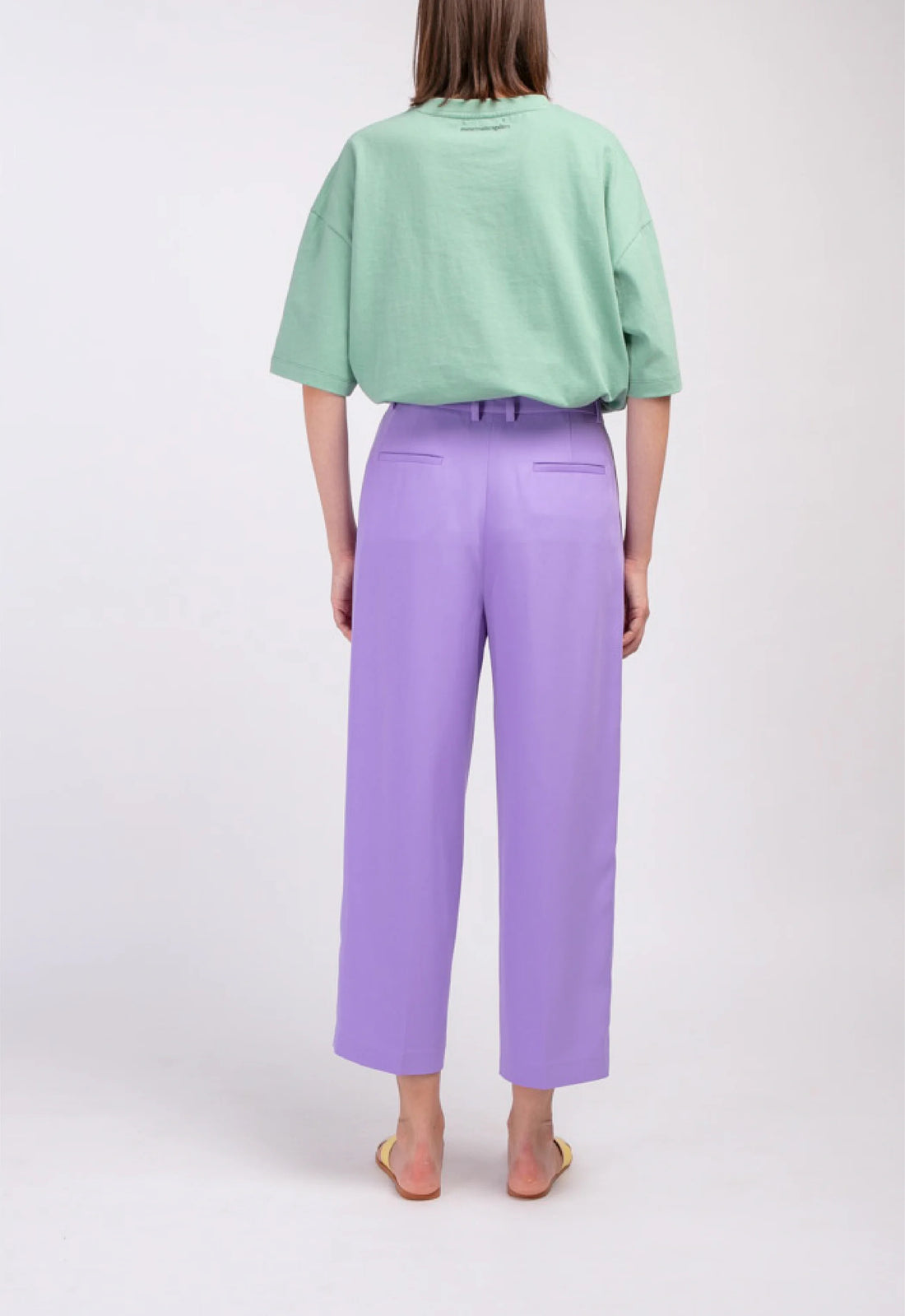 'HELLO' / Wide-leg Boyfriend Pants • Lilac