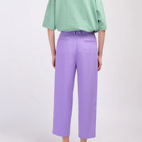 'HELLO' / Wide-leg Boyfriend Pants • Lilac