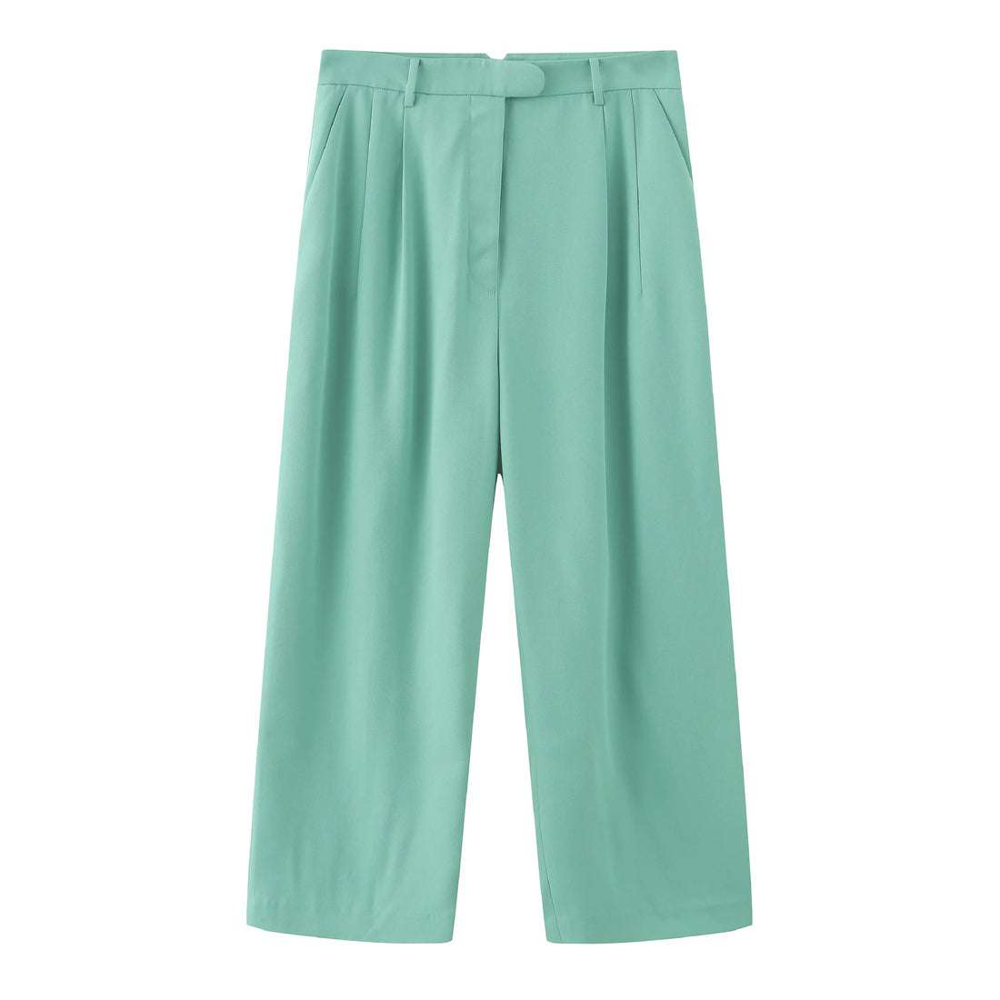 'HELLO' / Wide-leg Boyfriend Pants • Mint
