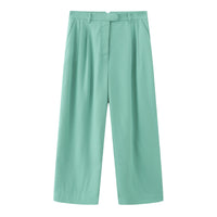 'HELLO' / Wide-leg Boyfriend Pants • Mint