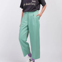 'HELLO' / Wide-leg Boyfriend Pants • Mint