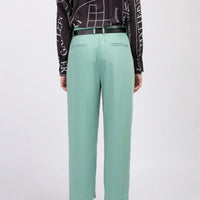 'HELLO' / Wide-leg Boyfriend Pants • Mint