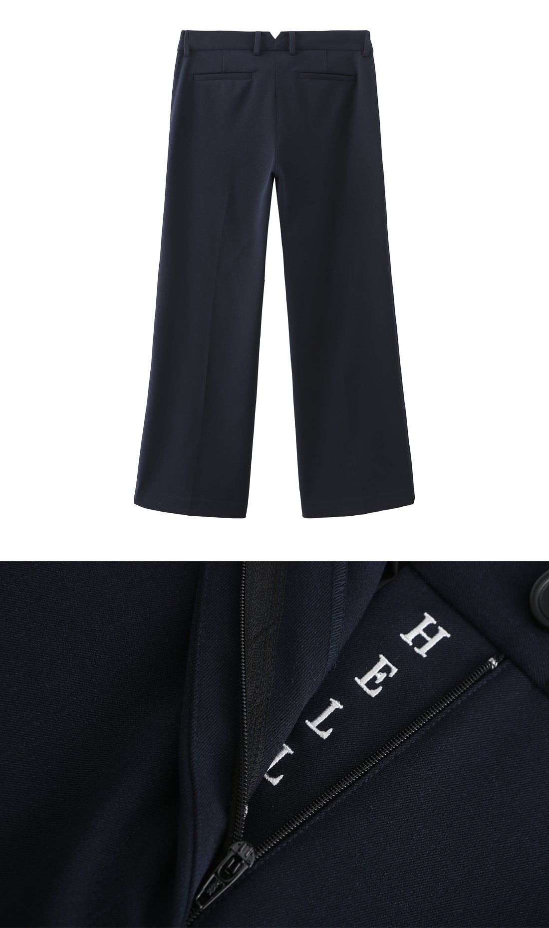 'HELLO' / Straight Fit Trousers • Navy