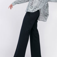 'HELLO' / Straight Fit Trousers • Navy