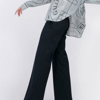 'HELLO' / Straight Fit Trousers • Navy