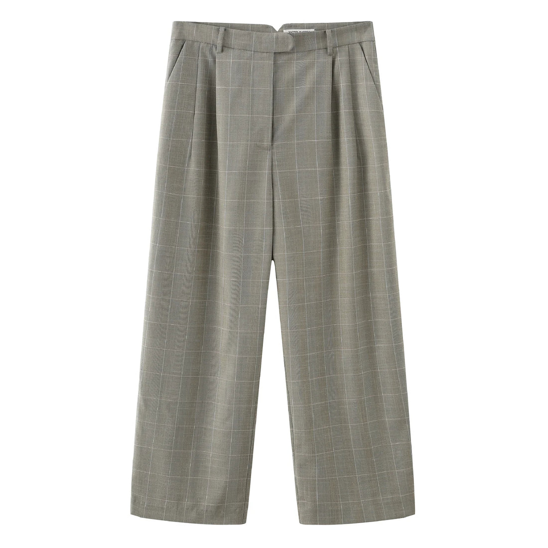 'HELLO' / Wide-leg Boyfriend Pants • Checkered
