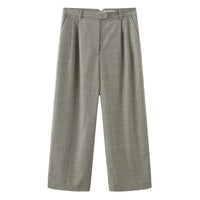 'HELLO' / Wide-leg Boyfriend Pants • Checkered