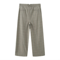 'HELLO' / Wide-leg Boyfriend Pants • Checkered