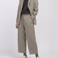 'HELLO' / Wide-leg Boyfriend Pants • Checkered