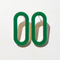 Oval Earrings • Green Acrylic