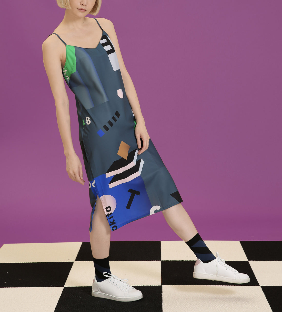 Mokita / Pattern Tank Dress • Grey