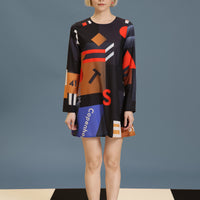 Mokita / Pattern Mini Dress • Black
