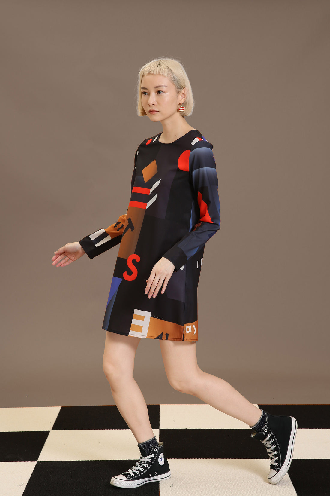 Mokita / Pattern Mini Dress • Black