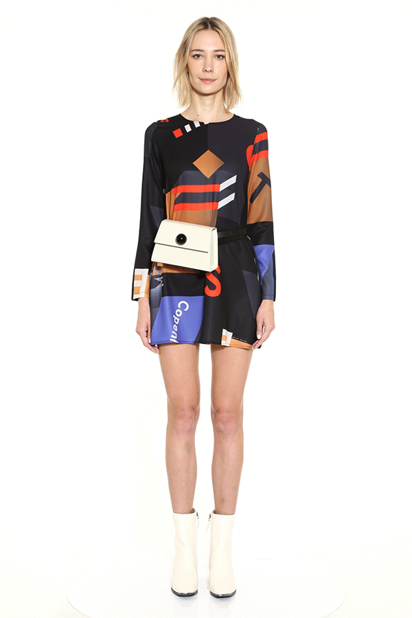 Mokita / Pattern Mini Dress • Black