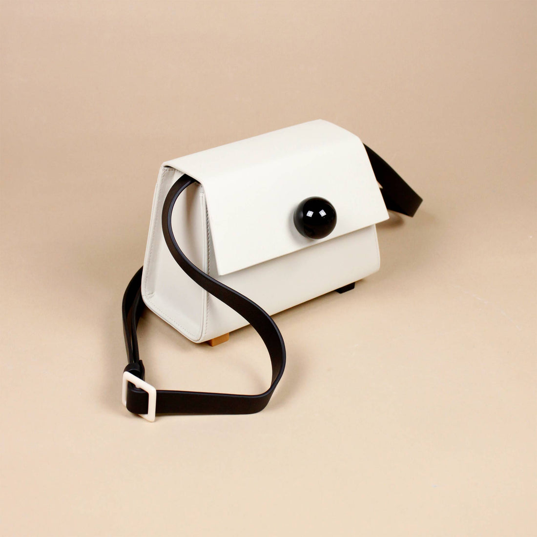 Mini Trapezoid Belt & Shoulder Bag • Beige