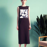 Stairs / V-back T-shirt Dress • Charcoal